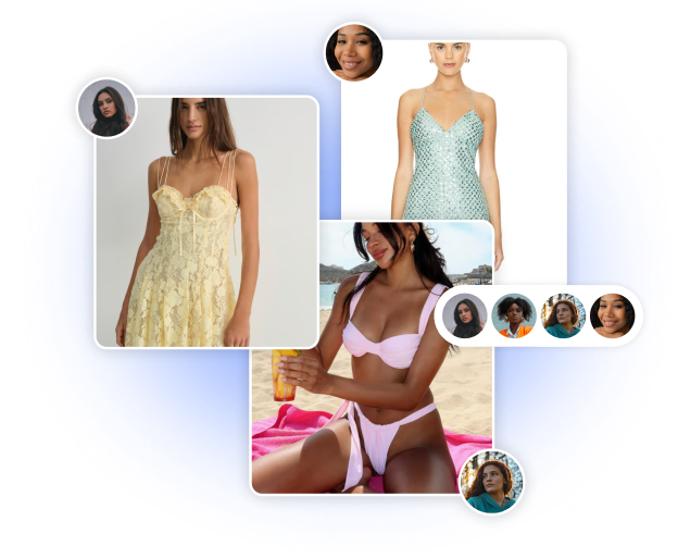 Collage of saved fashion images with user avatars, the pinboard-style layout the feed used before the overhaul