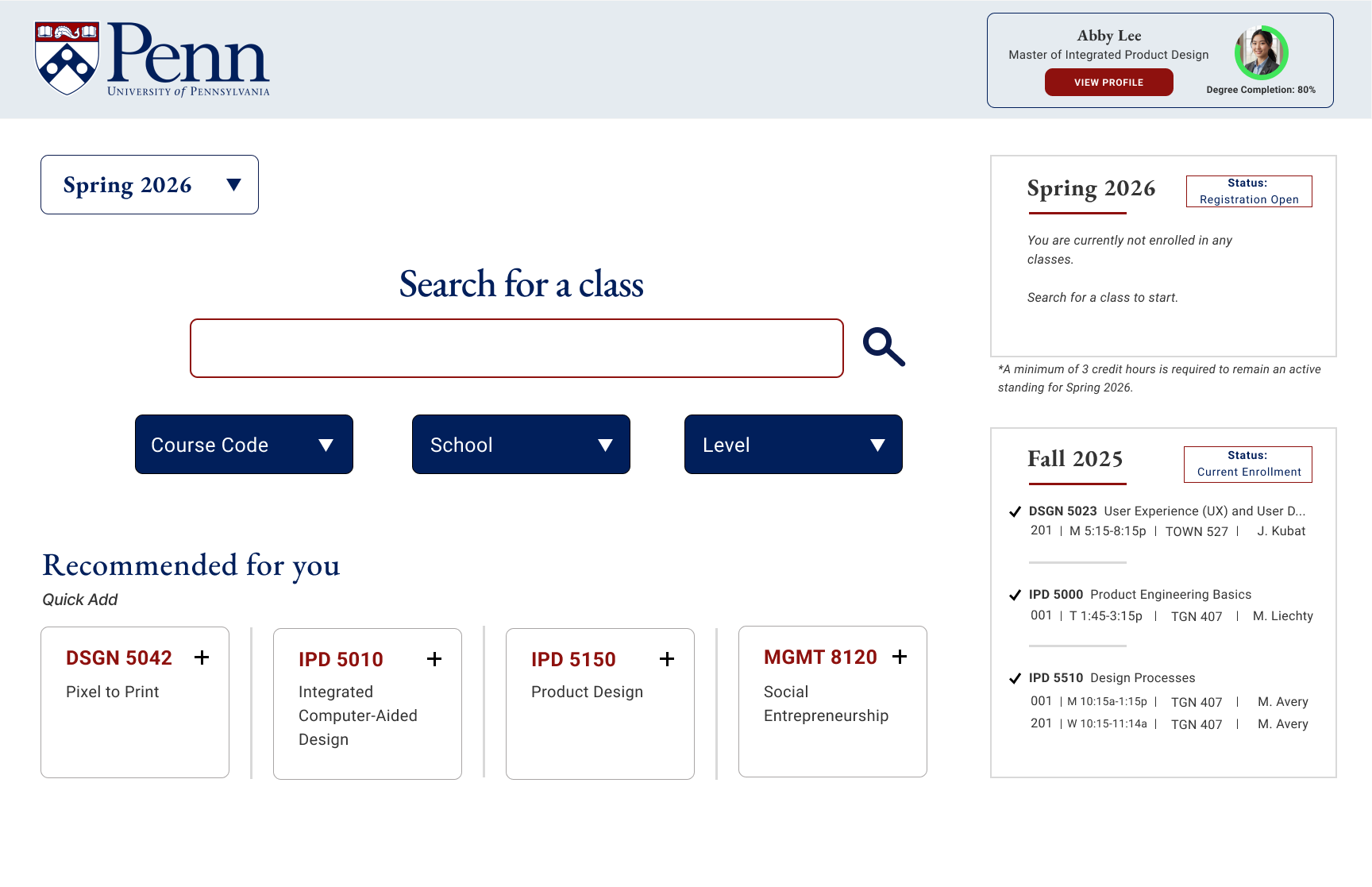 Final landing page screen