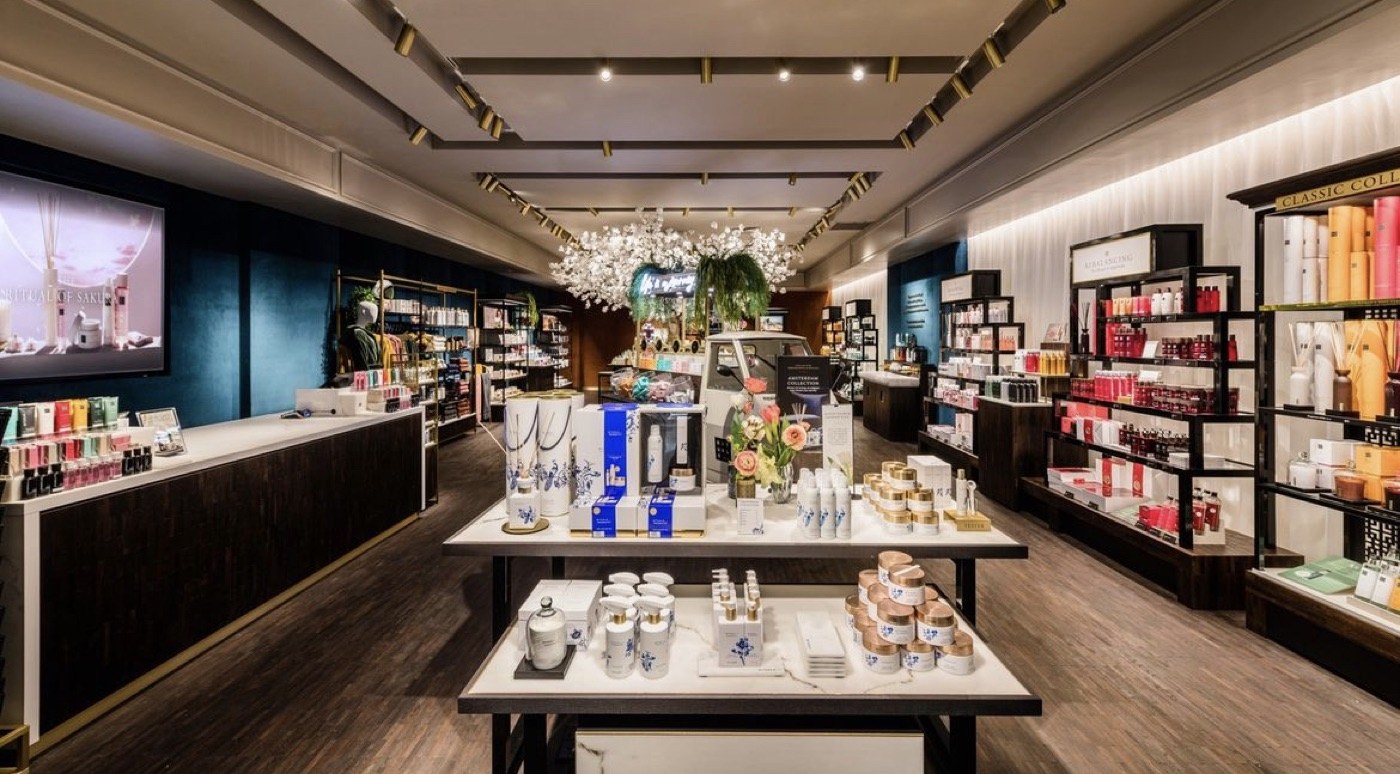 Rituals store interior with the full product range merchandised